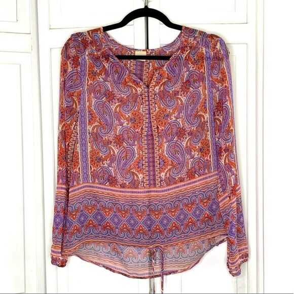 ecru Paisley Print Blouse - Picture 1 of 8